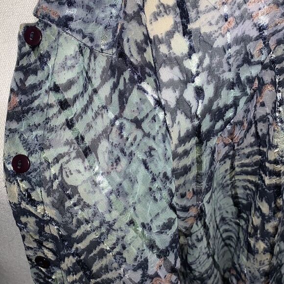 Club Z Collection - Sheer Blouse - Shimmer Pattern - 2X - Picture 2 of 5